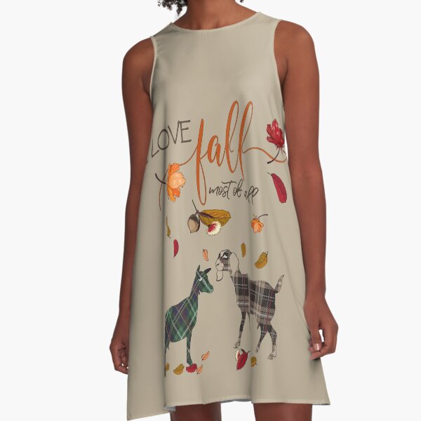 Goat Lovers - I Love Fall Most of All A-Line Dress