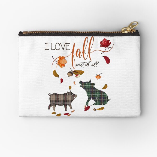 Pig Lovers - I Love Fall Most of All Zipper Pouch