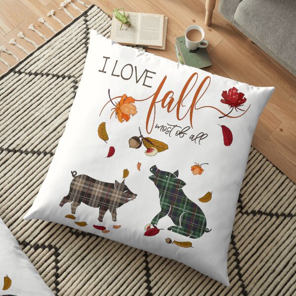 Pig Lovers - I Love Fall Most of All Floor Pillow