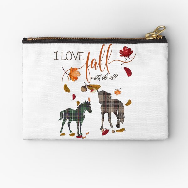 Horse Lovers - I Love Fall Most of All Zipper Pouch