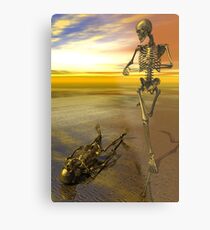 Running Skeleton Metal Print