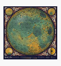 A Topographic Map of the Moon Photographic Print