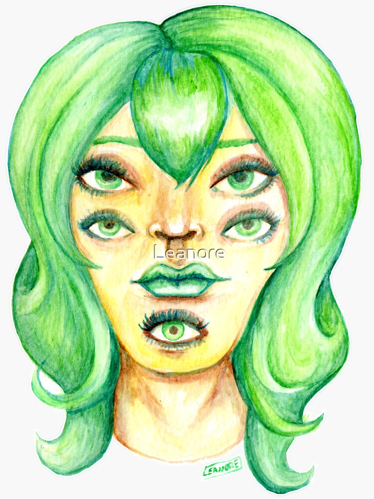 Green Hair, Golden Skin by Leanore