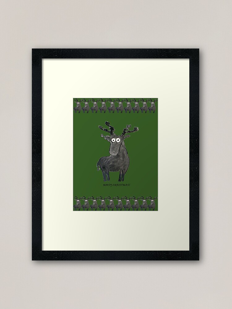 Alternate view of Moosy Christmas Framed Art Print