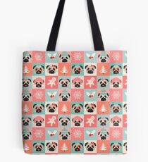 Christmas Pugs - Pastel Tote Bag