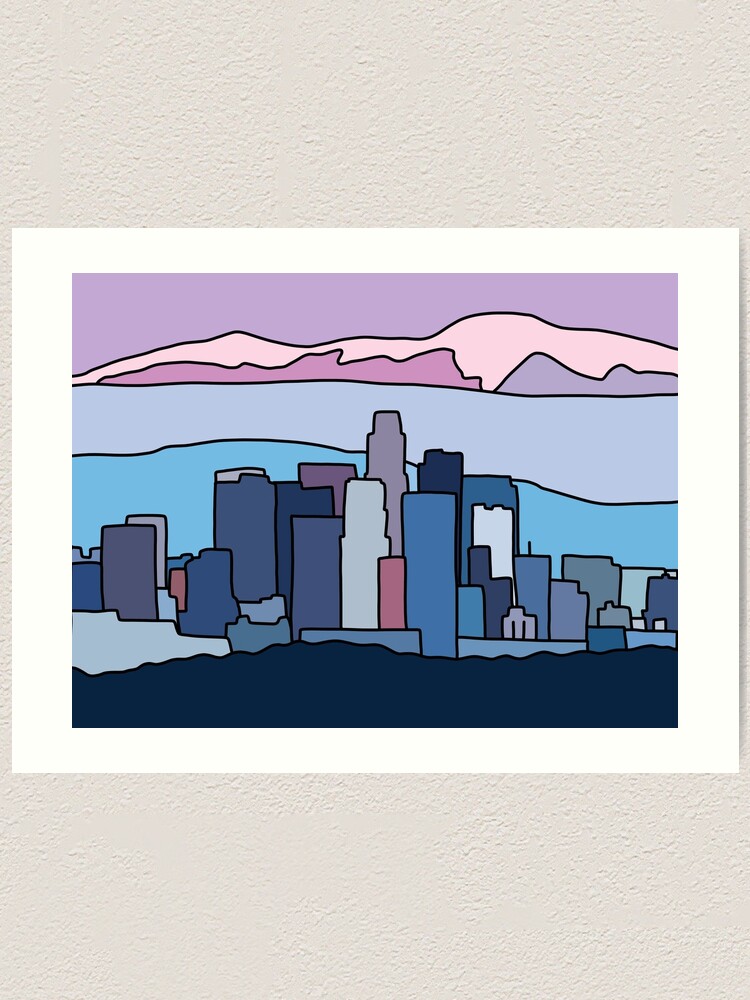 Alternate view of L.A. skyline by Elebea Art Print