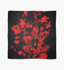 Dark Red Floral Print Scarf