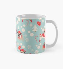 Snow Pugs on Light Blue Mug