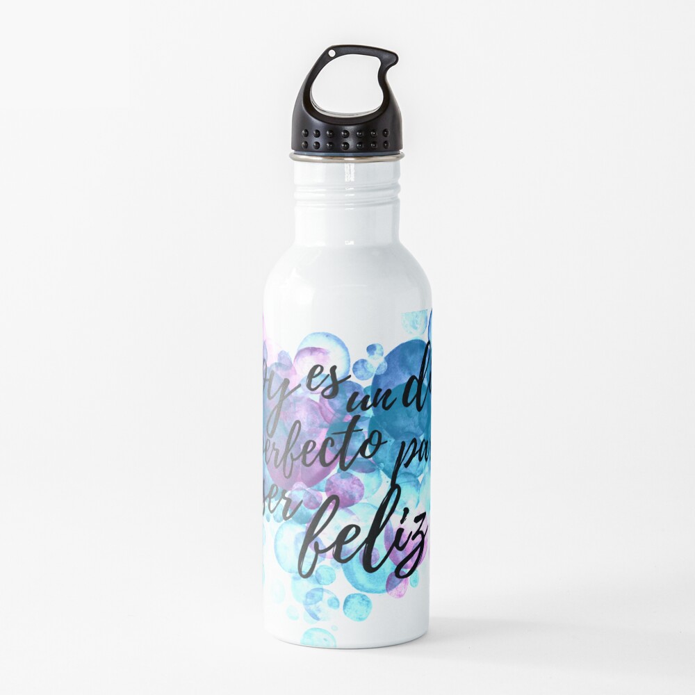 Perfect Day To Be Happy Spanish Quote Water Bottle