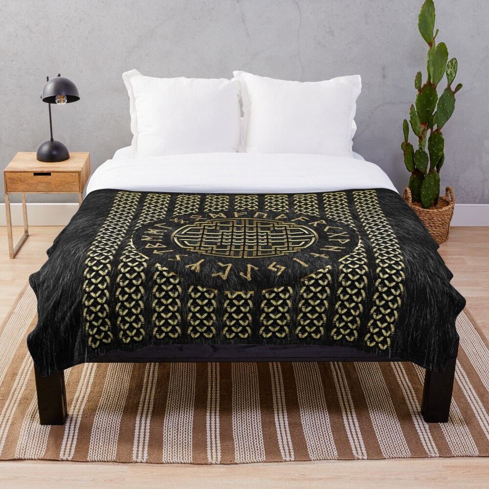 Viking Celtic Nordic Bed Duvet Cover Throw Blanket By Syanart