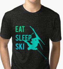 Eat Sleep Ski Tri-blend T-Shirt