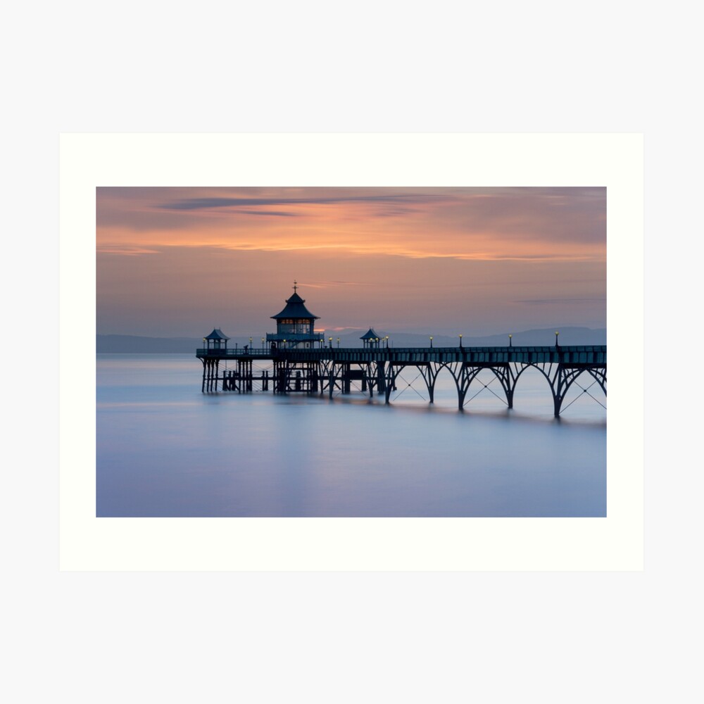"Clevedon Pier Sunset" Art Print by CarolynEaton Redbubble