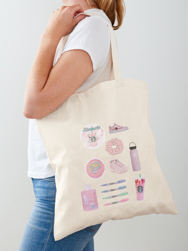 Vsco Girl Pastel Pink Sticker Pack Tote Bag By Yasminridha