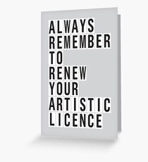 LICENCE RENEWAL Greeting Card