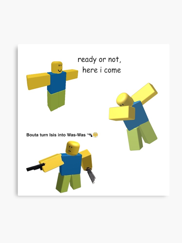 Roblox Meme Sticker Pack Metal Print - roblox 9 11 meme