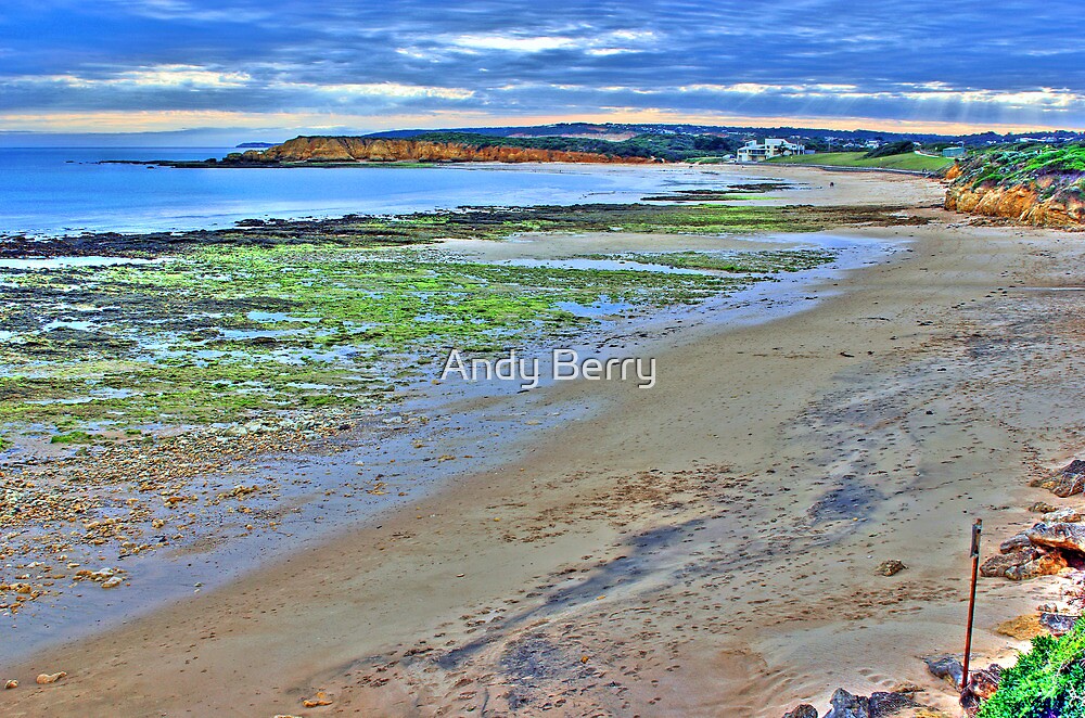 "Low tide, Torquay surf beach, Spring" by Andy Berry Redbubble