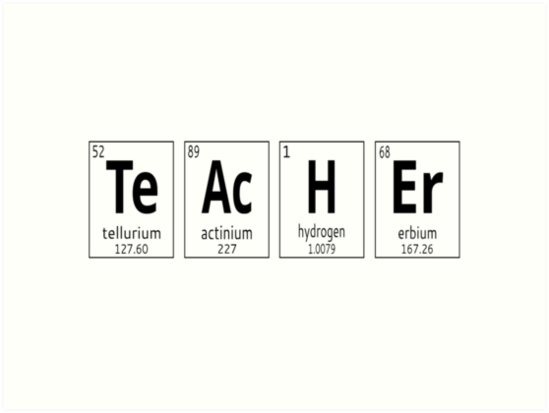 teacher periodic table art print by coolfuntees redbubble