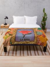 Mexican Bingo La Rosa Throw Blanket