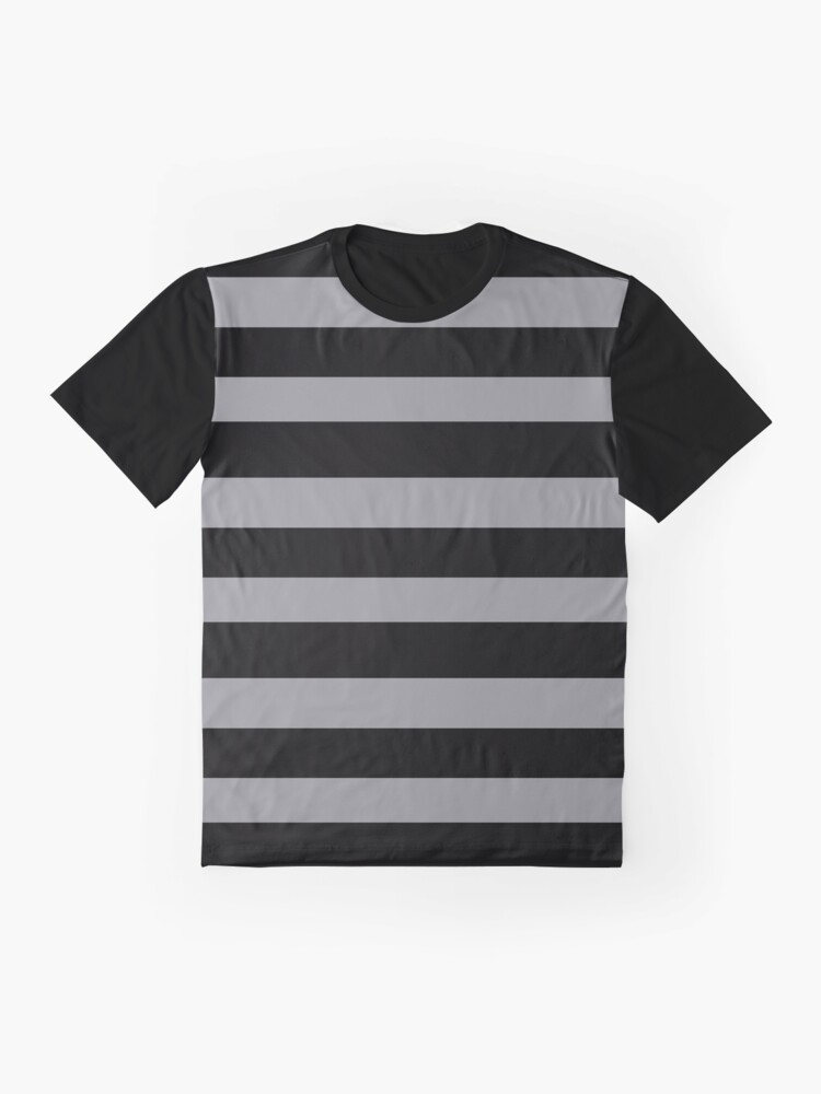 Alternate view of Black and Grey horizontal stripes - Classic striped pattern by Cecca Designs Graphic T-Shirt