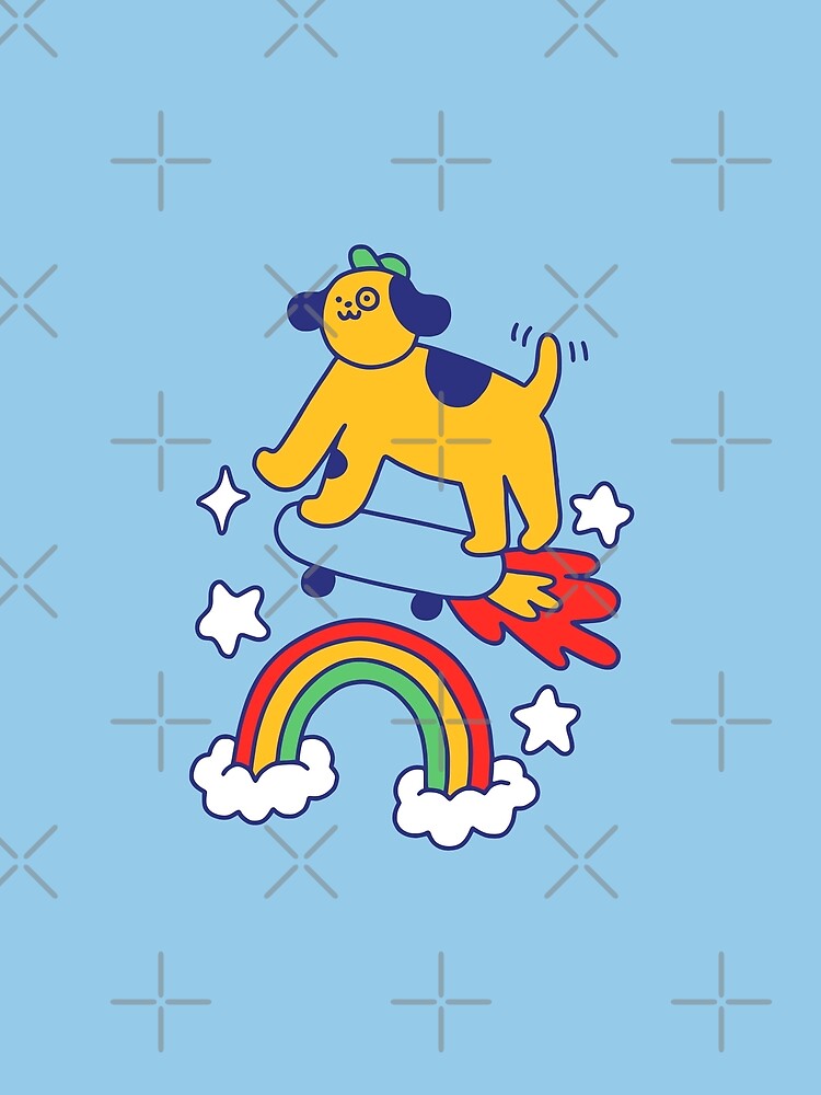 Dog Flying On A Skateboard by obinsun
