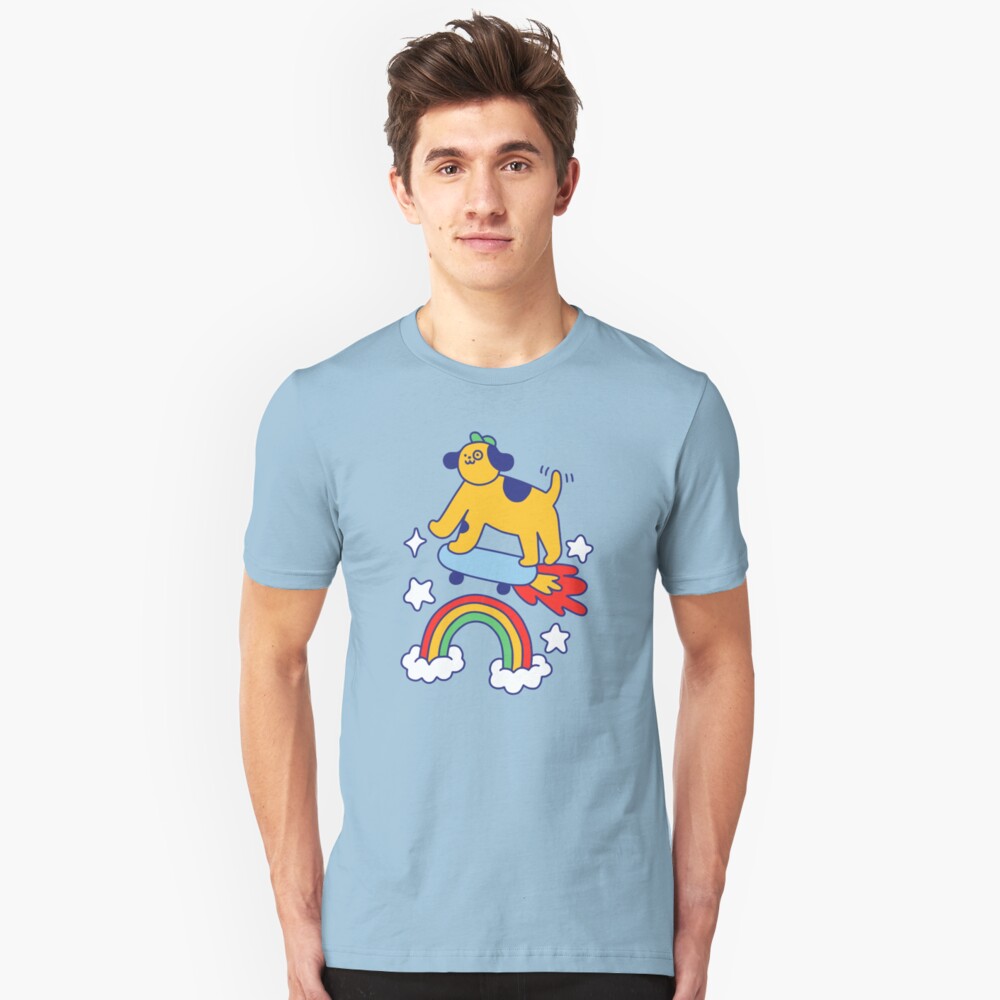 Dog Flying On A Skateboard Slim Fit T-Shirt