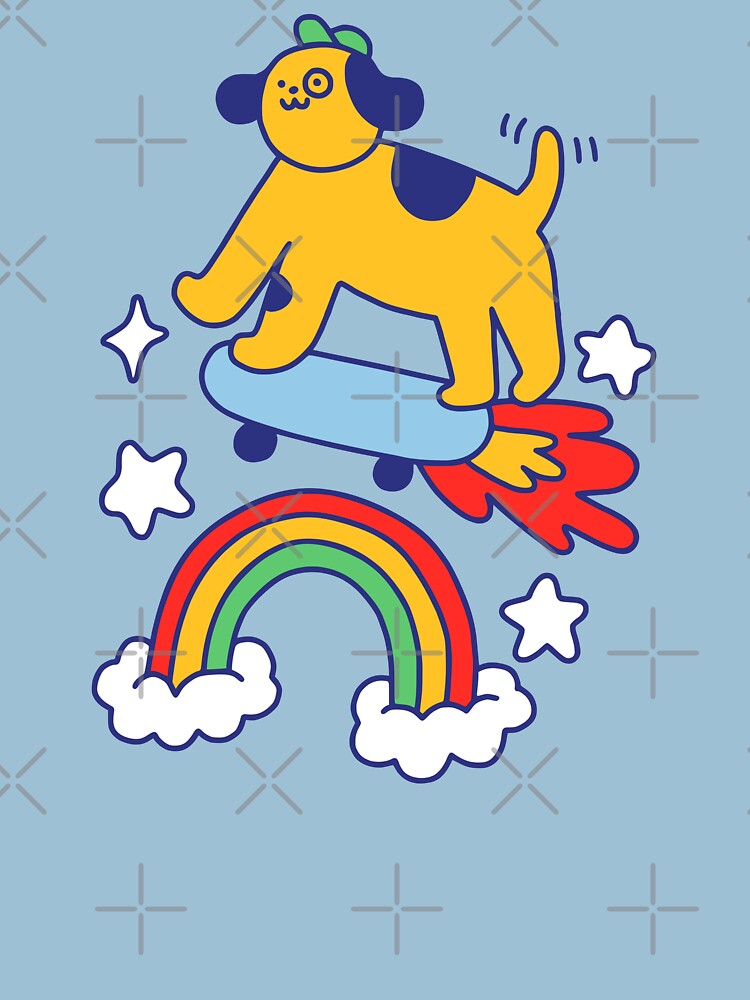 Dog Flying On A Skateboard by obinsun