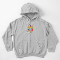 Dog Flying On A Skateboard Kids Pullover Hoodie