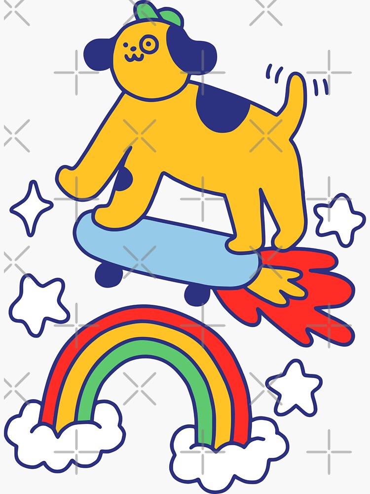 Dog Flying On A Skateboard by obinsun