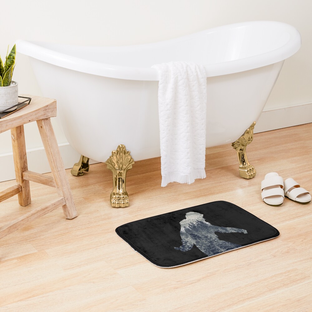 A Sasquatch Silhouette in The North Bath Mat