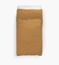 Crossing Lines in Warm Brown Duvet Cover