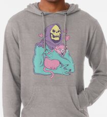 Die Katze des Skeletts Leichter Hoodie