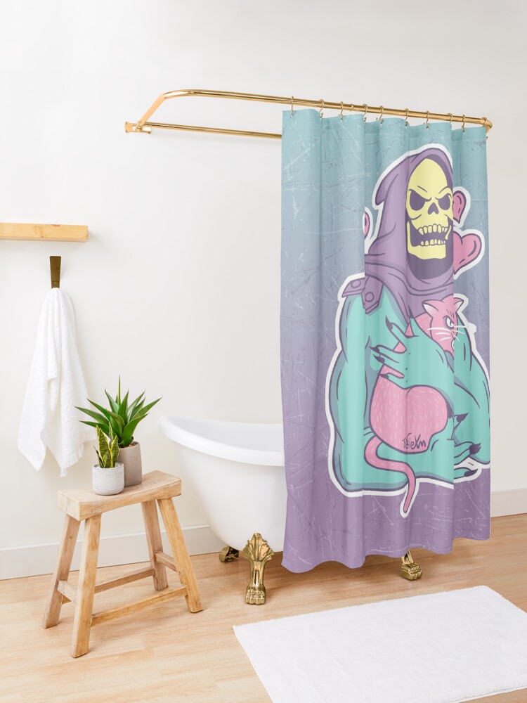 Alternate view of Skeletor's Cat Shower Curtain