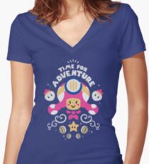 Time for Adventure Toadette Women's Fitted V-Neck T-Shirt