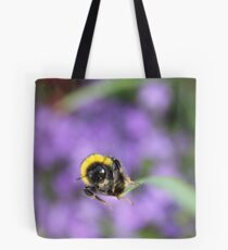 Bumble bee on leaf Tote Bag