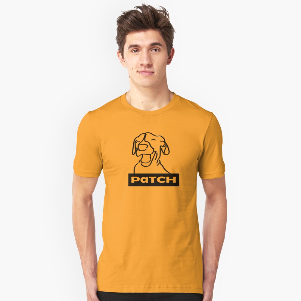 "Black Dog Patch Logo Rescue Dog" Tshirt by margaretfield Redbubble