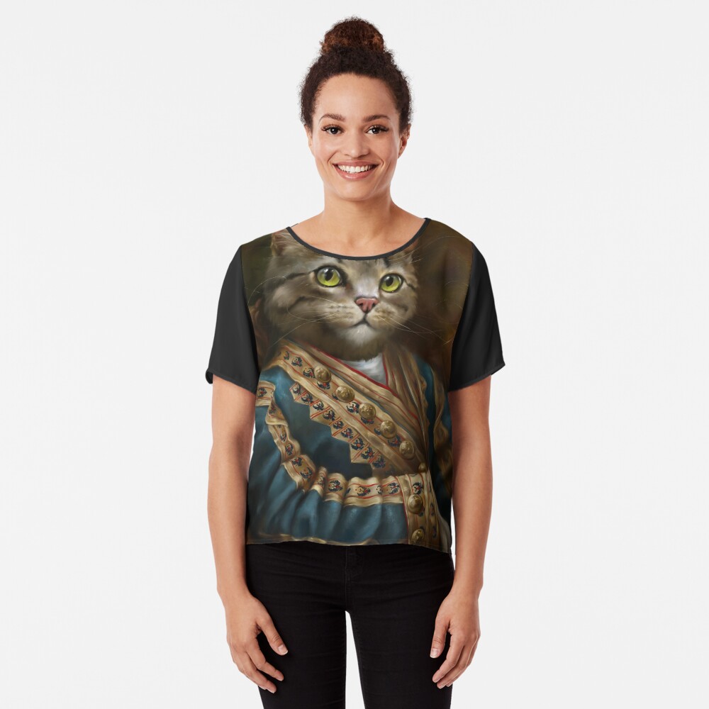 The Hermitage Court Outrunner Cat, alternative proportions Chiffon Top