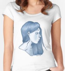 blue profile Women's Fitted Scoop T-Shirt