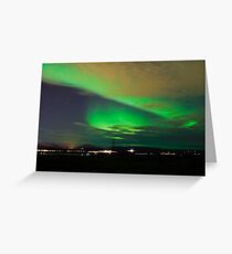 Northern lights near Reykjavik Greeting Card