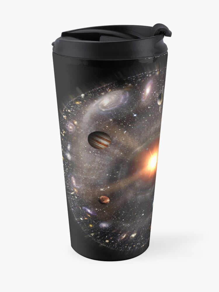 Stereoscopic View Of The Solar System With The Milky Way Galaxy Background For Cross Eyed Viewing Travel Mug