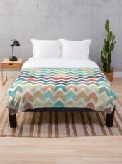 Watercolor Chevron Pattern Throw Blanket