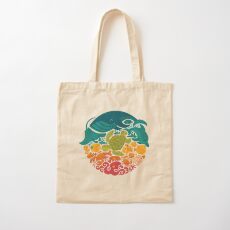 Aquatic Rainbow (light blue) Cotton Tote Bag