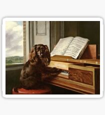 Pegatina Philip Reinagle - Retrato de un perro musical extraordinario
