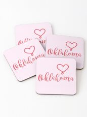 Oklahoma State - OK, Valentines Day Love Coasters
