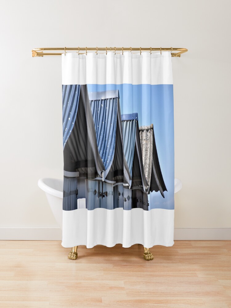 "Beach huts" Shower Curtain by shakey Redbubble