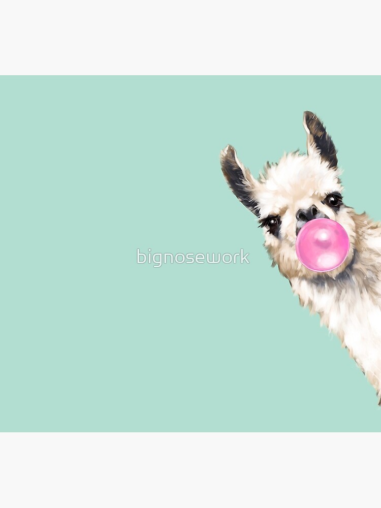Bubble Gum Sneaky Llama in Green by bignosework