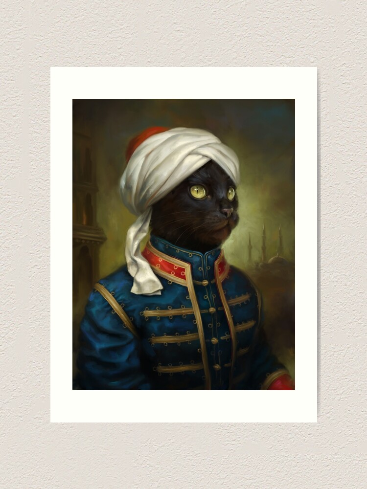 Alternate view of The Hermitage Court Moor Cat Art Print