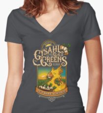 Wark-Alicious! Tailliertes T-Shirt mit V-Ausschnitt