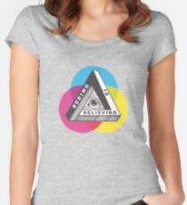 Sehen heißt glauben Tailliertes Rundhals-Shirt