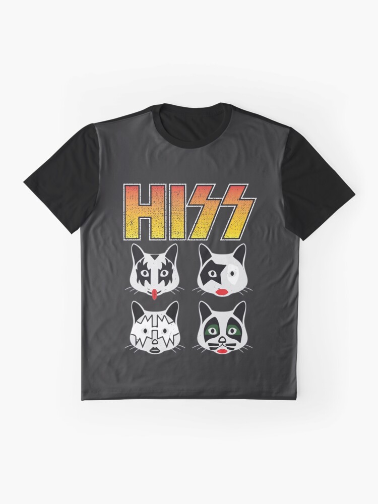 Alternate view of Hiss Kiss - Cats Rock Band Graphic T-Shirt