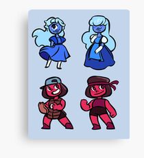 Steven universe mini stickers - Ruby and Sapphire set Canvas Print